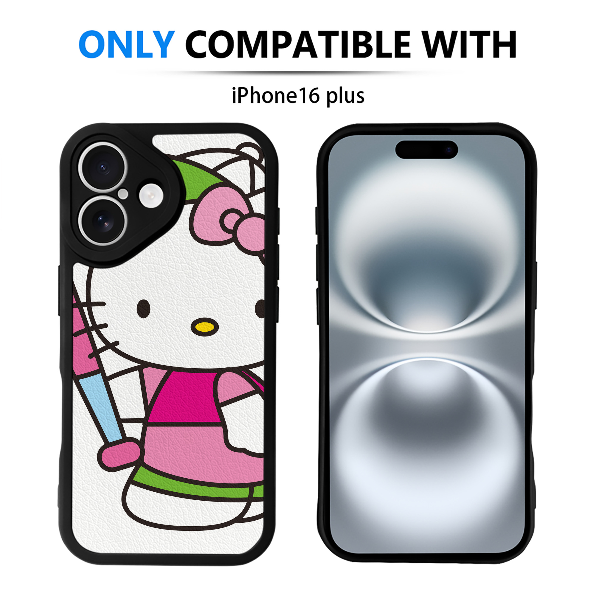 （画像用） Hello Kitty ハローキティ 【iPhone 16シリーズ対応】シリコンスマホケース（レザー調） 材質：シリコン